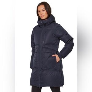 MONDETTA Women’s Mid-Length Down Puffer 700 Fill Down Jacket Dark Teal Coat Sz M